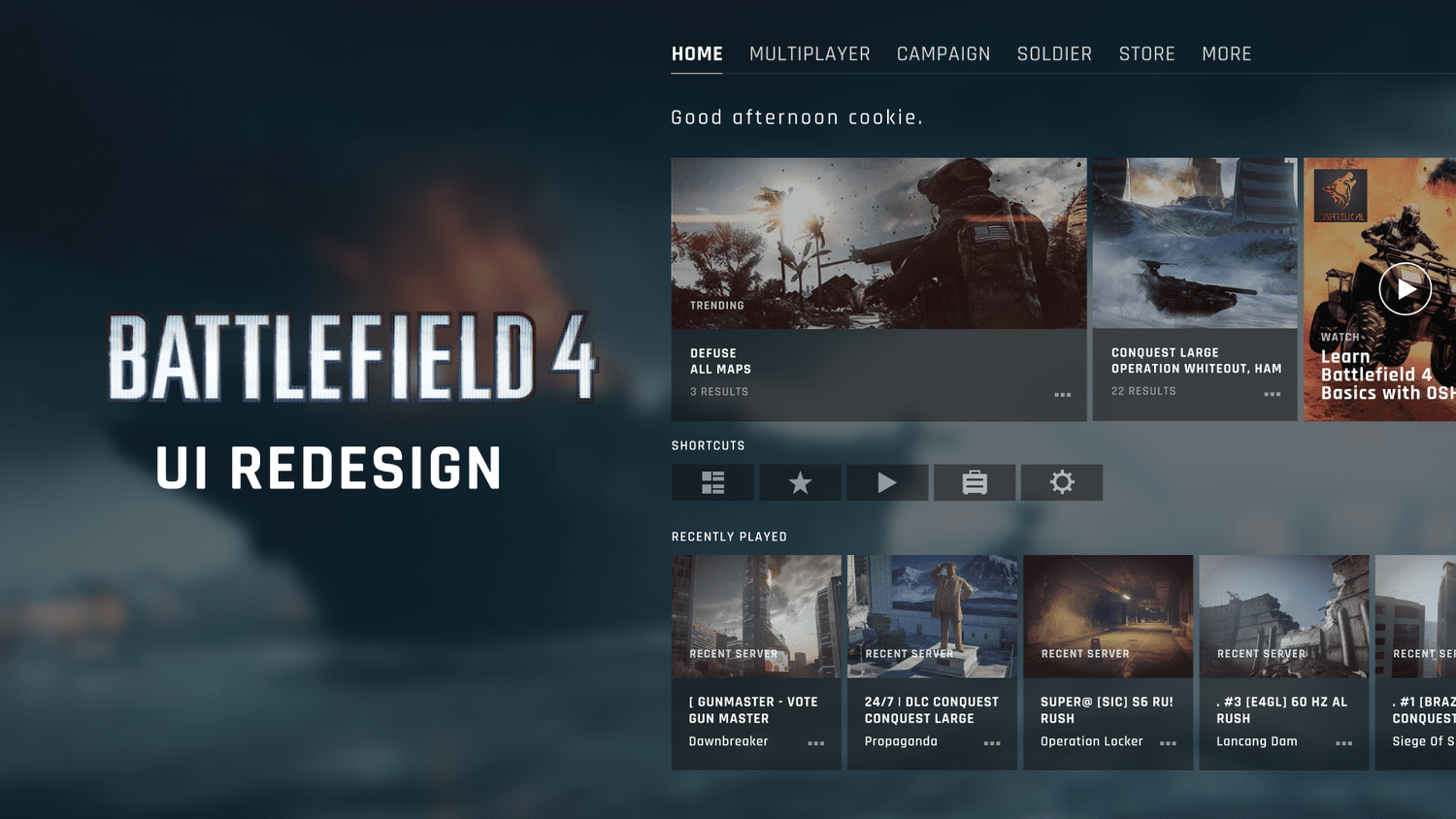 Battlefield 4 — hero screen