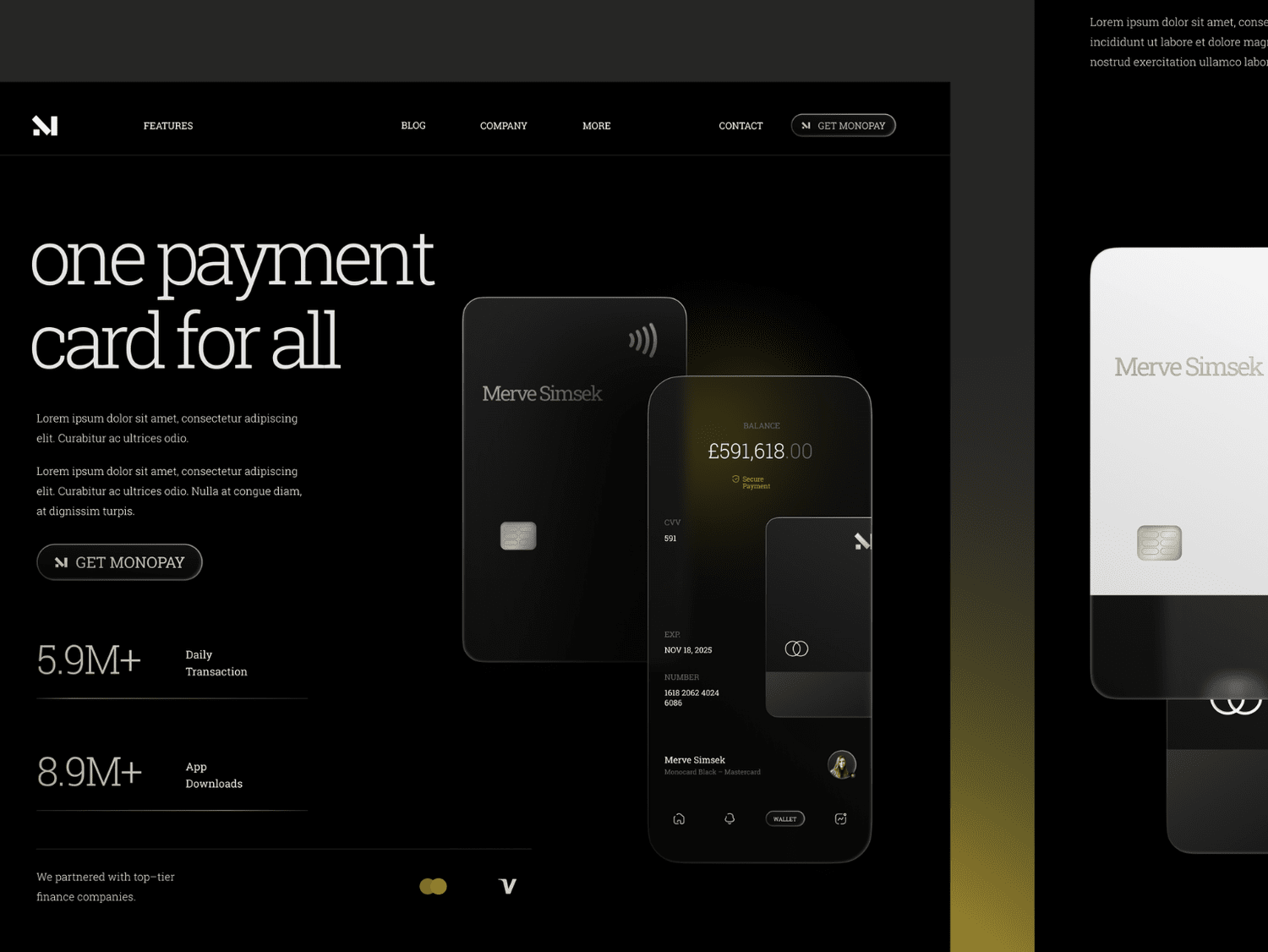 I designed the website for an all-in-one card that works as both credit and debit.