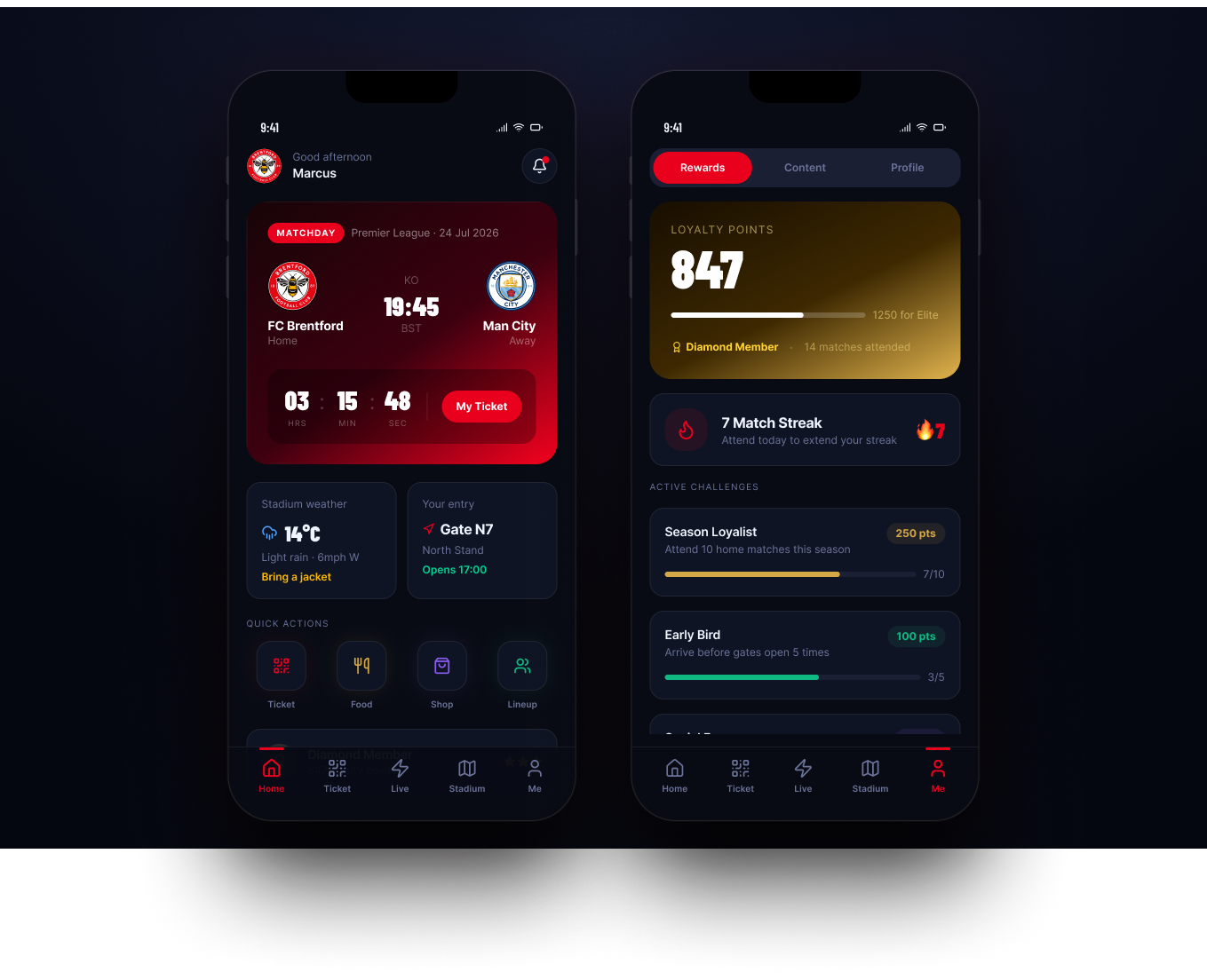 I reimagined the matchday experience, bringing every step of the fan journey into one app.