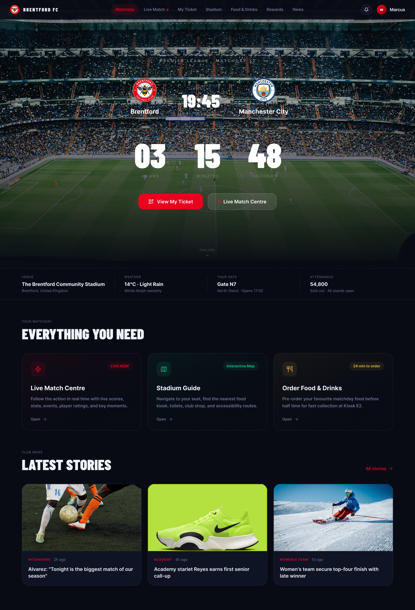 Matchday: Wireframes + Ui 1